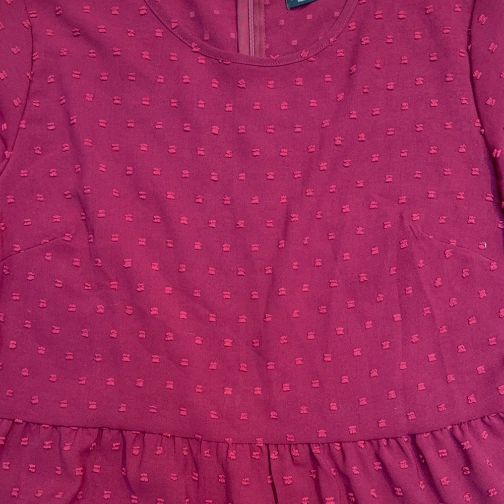 SHEIN Dress Burgundy Swiss Dot - Picture 3 of 3